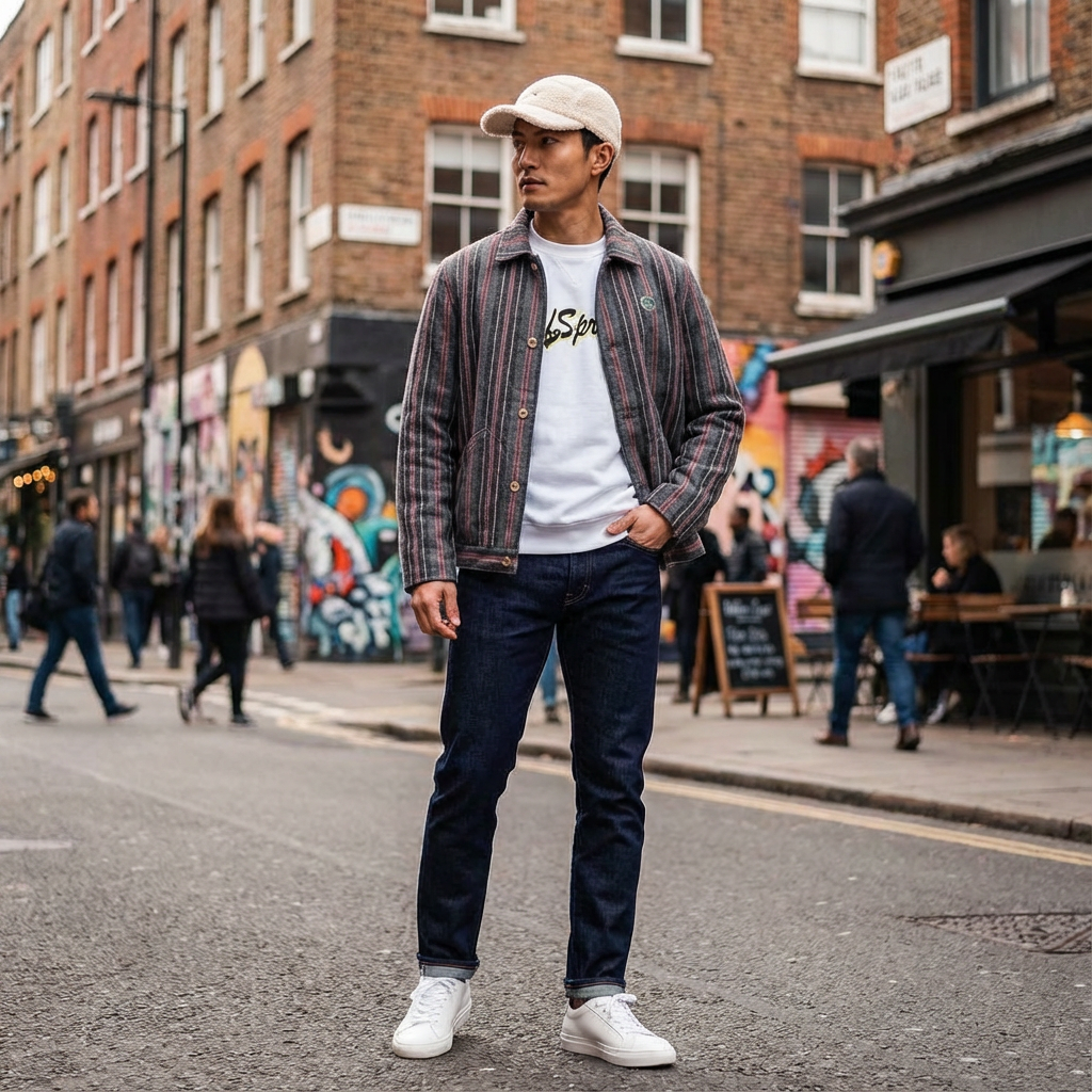 SIDE TAB SHORT JACKET CS-03 Green/Black Stripe