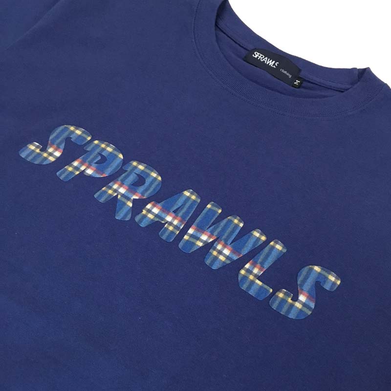 デザインTシャツ チェックロゴ フロッキープリント