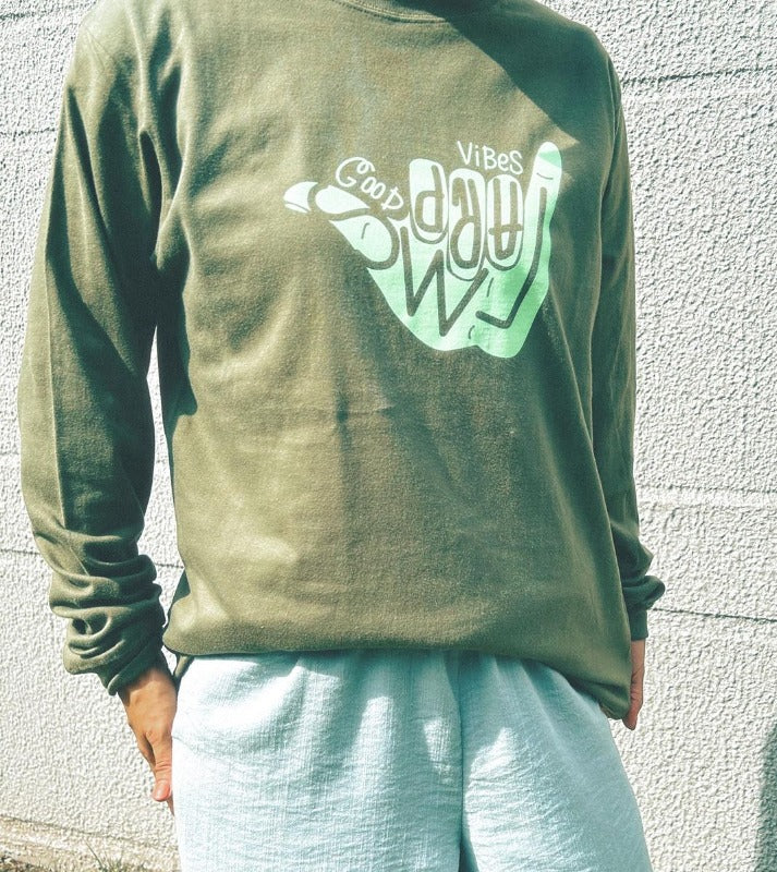 アメカジ ロンT ロング Tシャツ 長袖 Good Vibes ロゴ