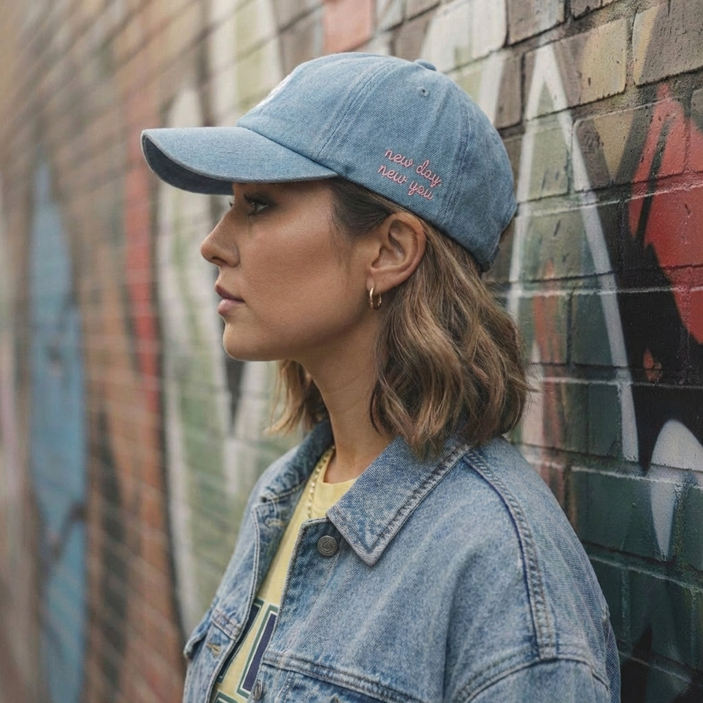 S Embroidery Message Denim Cap SRC-270