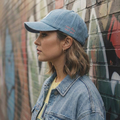 S Embroidery Message Denim Cap SRC-270