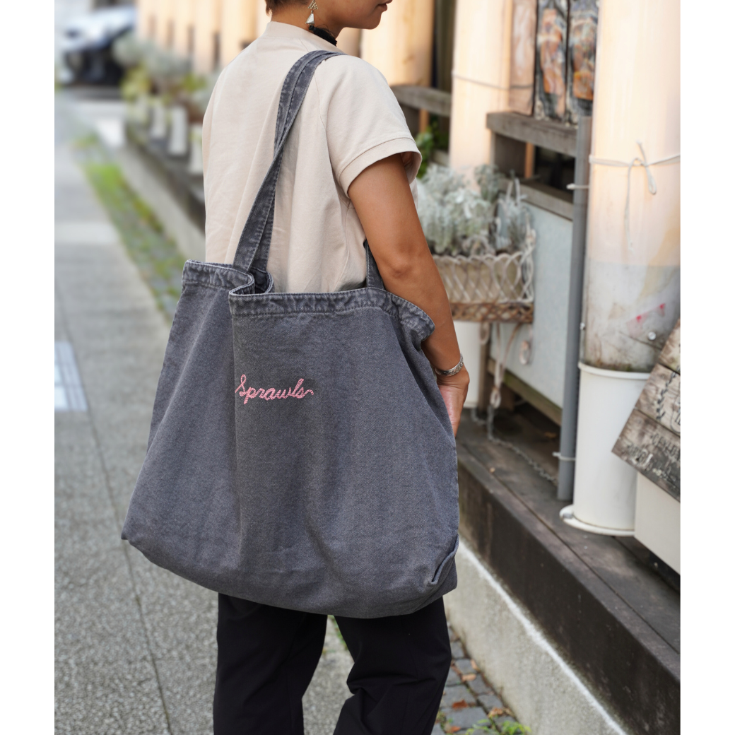 アメカジ トートバッグ コットン キャンバス ロゴ 刺繍 シンプル