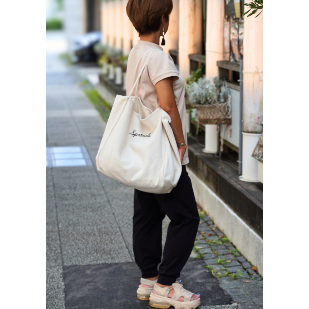 Vintage compact canvas tote bag SRC-260