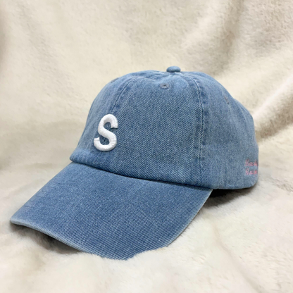 S Embroidery Message Denim Cap SRC-270