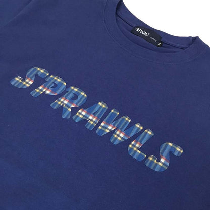 デザインTシャツ　チェックロゴ　フロッキープリント