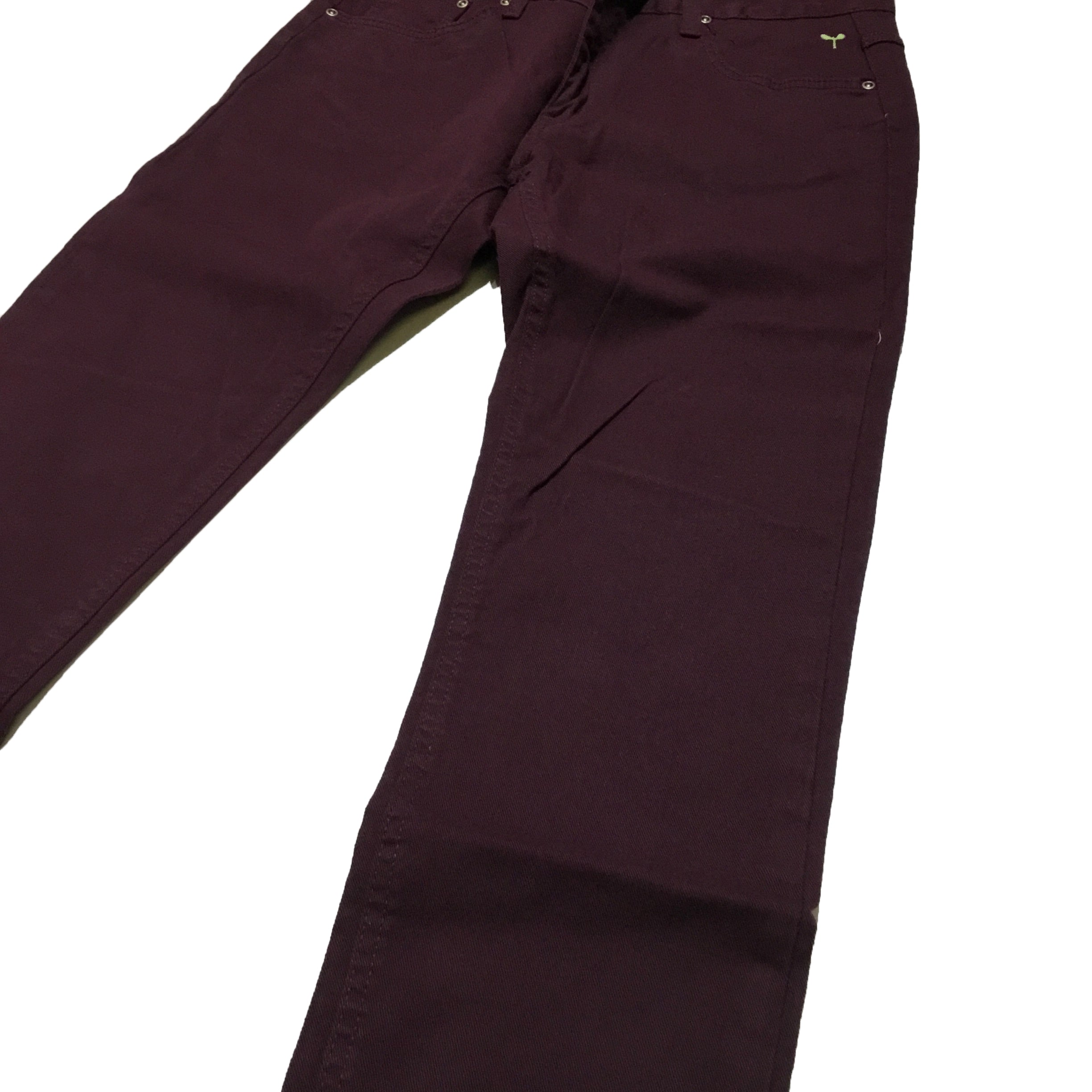 Washed Stretch Denim Slim PantsSGS-011(a) Wine Red