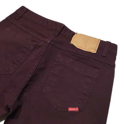 Washed Stretch Denim Slim PantsSGS-011(a) Wine Red