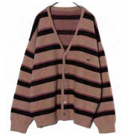 Shaggy border V cardigan SFL-424