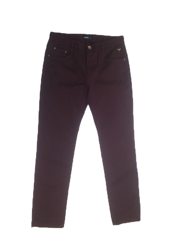 Washed Stretch Denim Slim PantsSGS-011(a) Wine Red